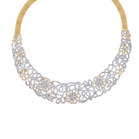 YELLOW GOLD DIAMOND ROL NECKLACES